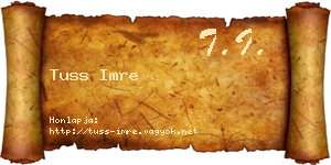 Tuss Imre névjegykártya